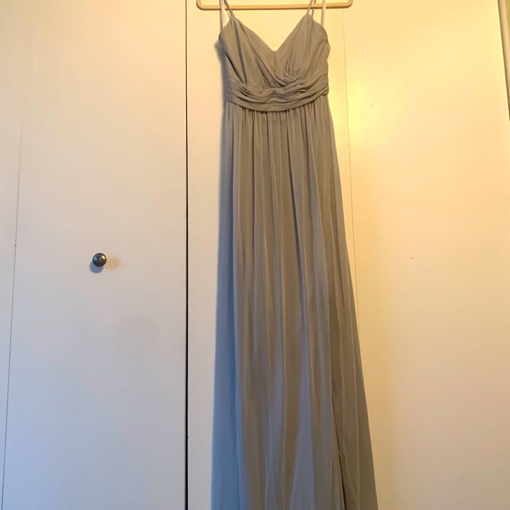David’s Bridal Maxi Bridesmaid dress Mystic sweetheart neckline